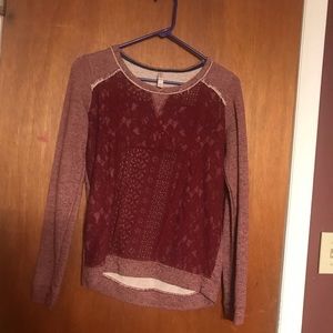 Maroon long sleeve shirt